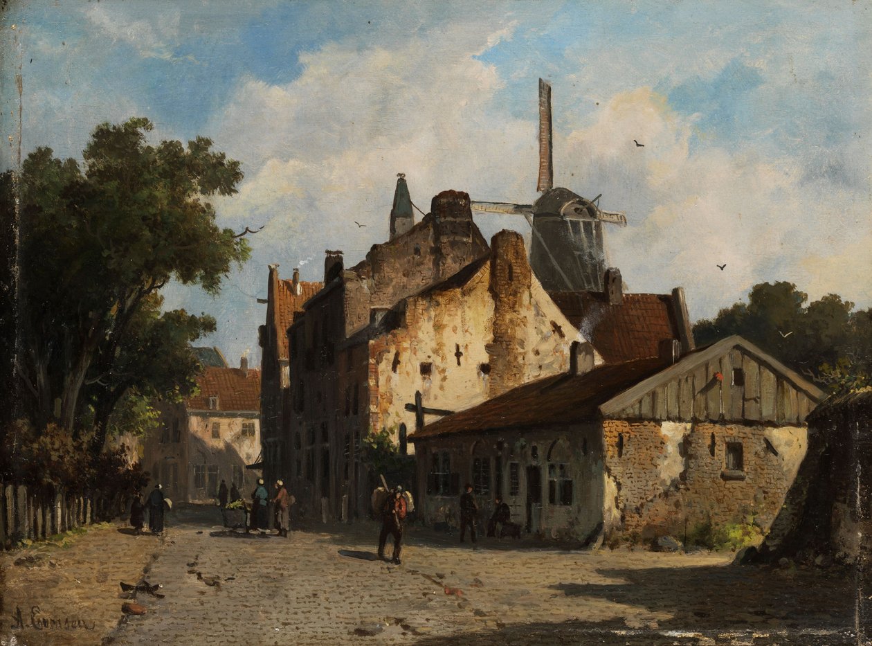 Napsauta einer holländische Vorstadtstraße. tekijältä Adrianus Eversen
