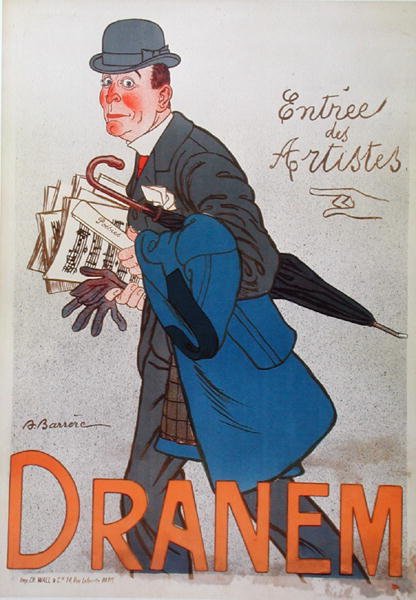 Dranemia (1869-1935) kuvaava juliste (värilitho) tekijältä Adrien Barrere