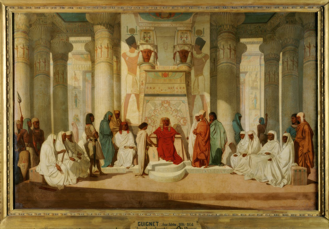Joseph expliquant des songes à Pharaon tekijältä Jean Adrien Guignet