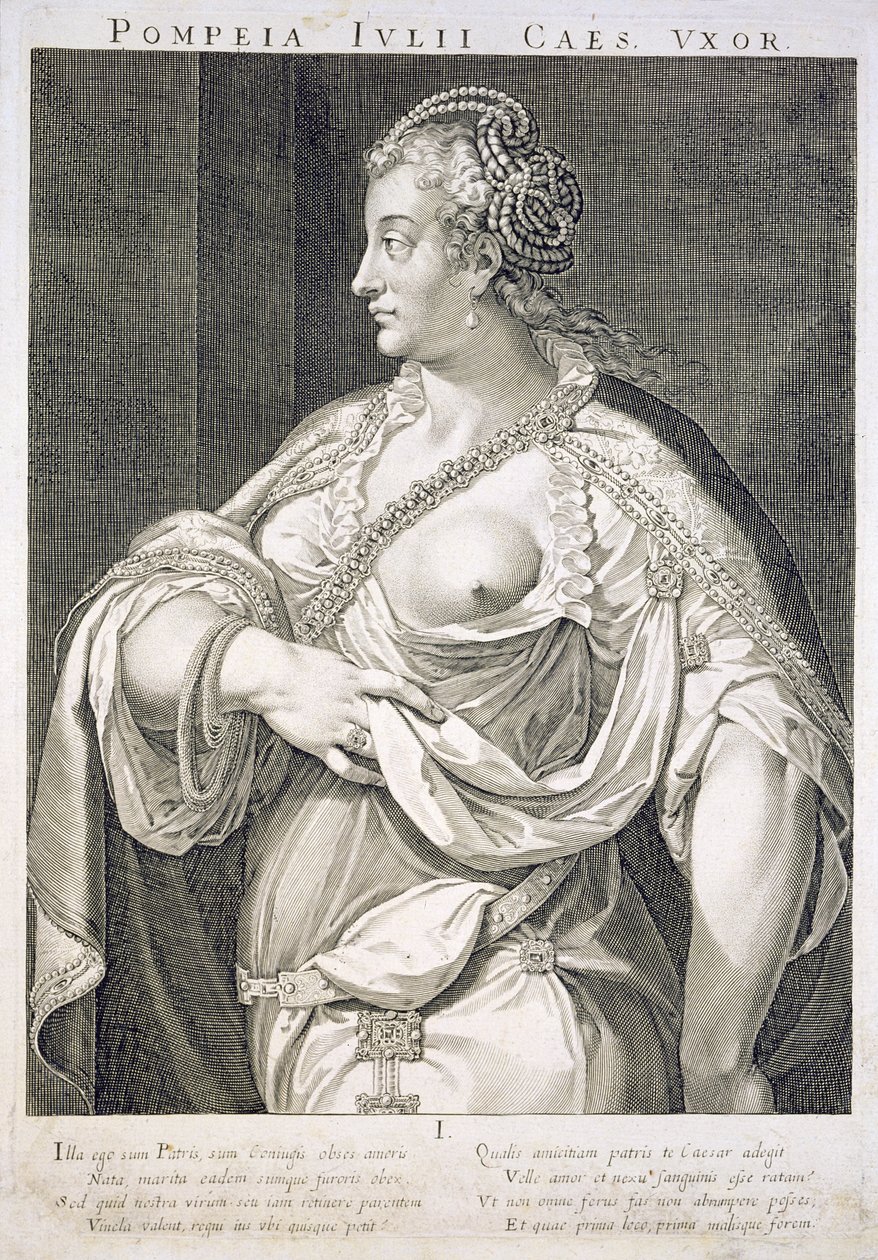 Pompeia (k. jKr. 122) Julius Caesarin vaimo tekijältä Aegidius Sadeler or Saedeler