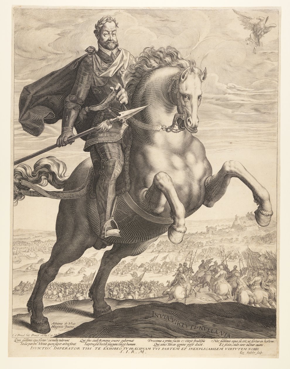 Rudolf II hevosen selässä tekijältä Aegidius Sadeler II