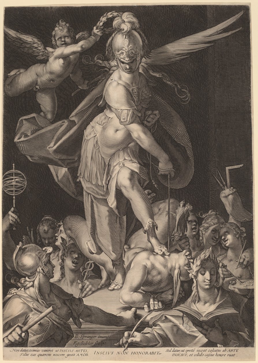 Viisaus voittaa tietämättömyyden tekijältä Aegidius Sadeler II, after Bartholomaeus Spranger