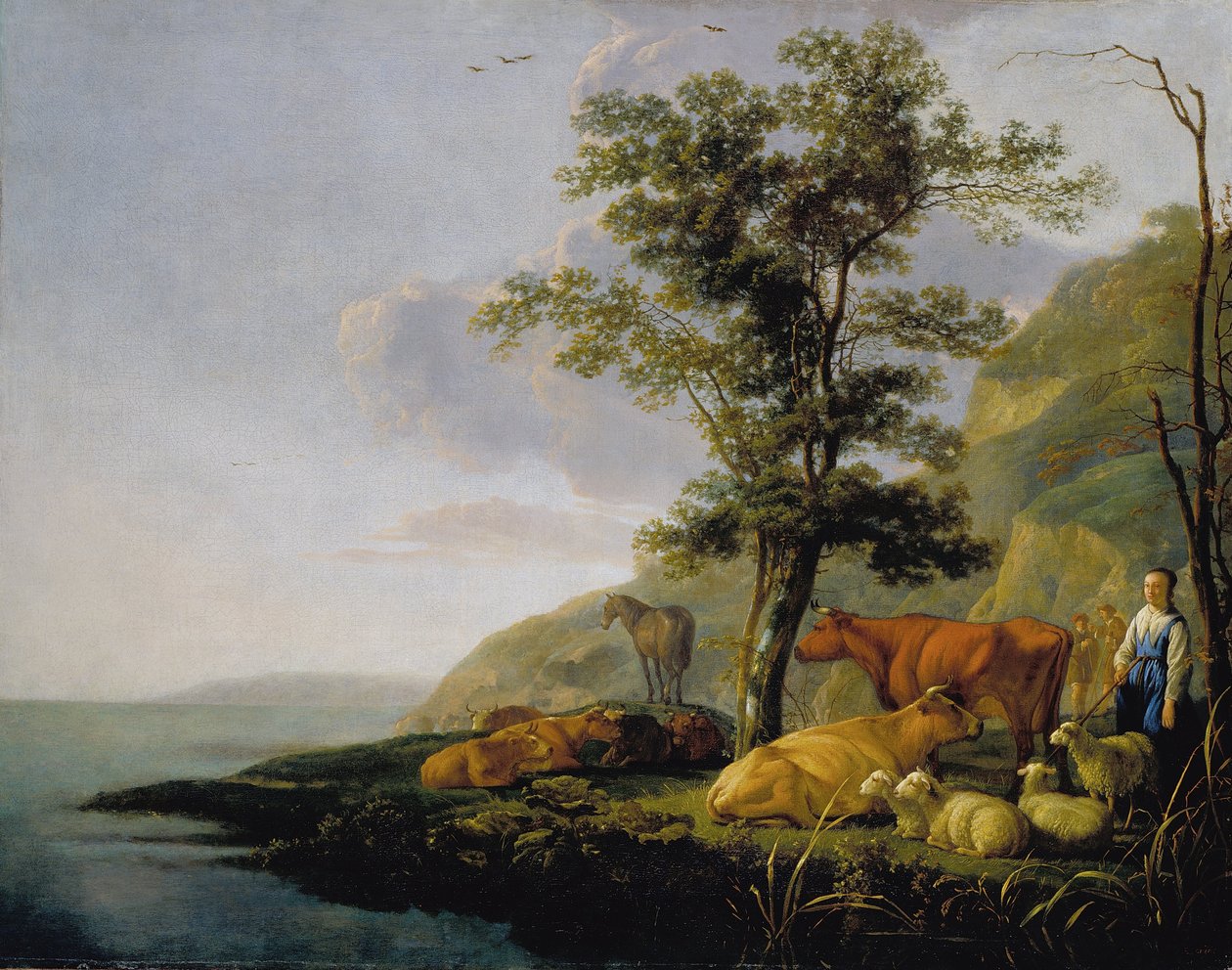 Karjaa joen lähellä tekijältä Aelbert Cuyp