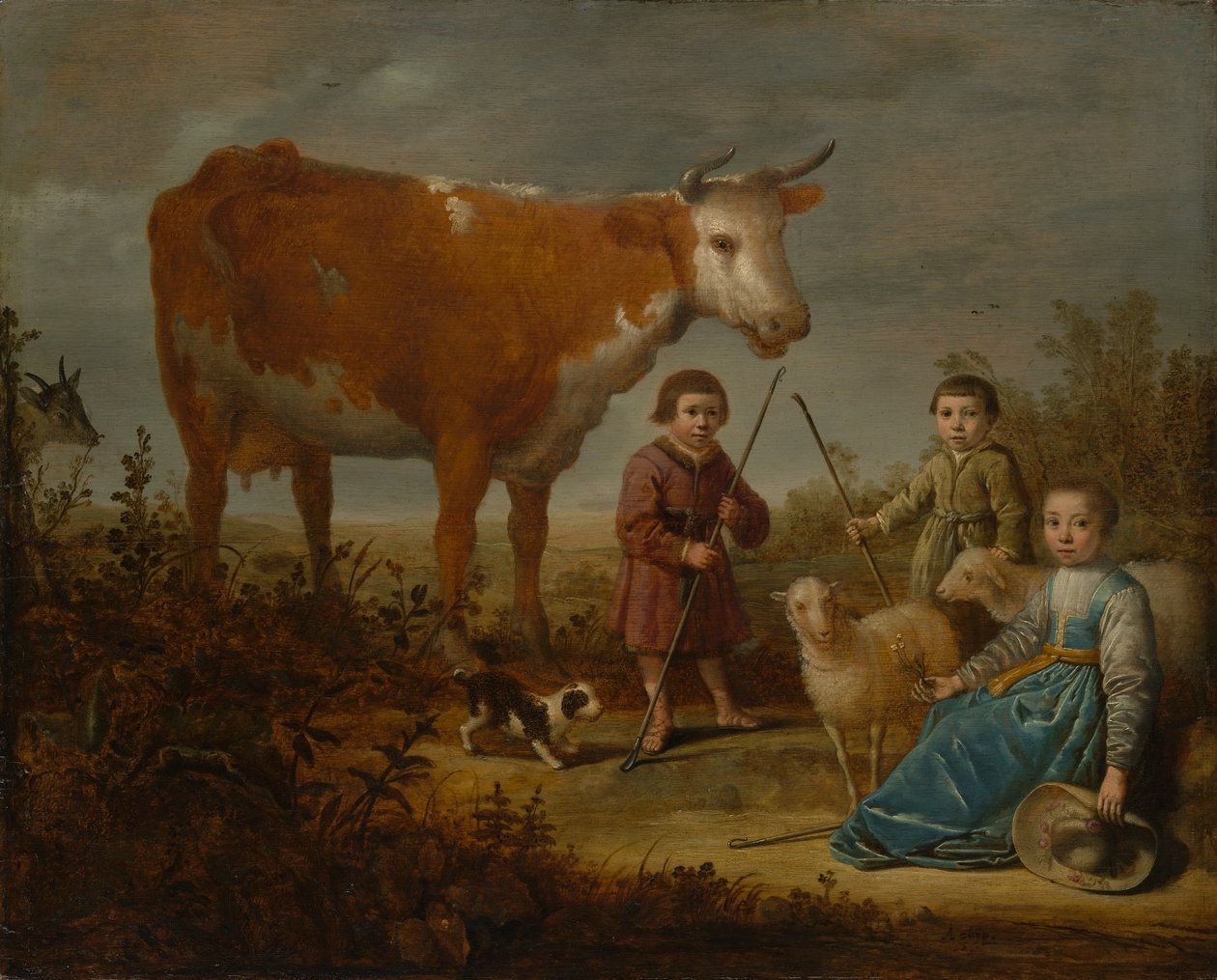 Lapset ja lehmä, 1635-39. tekijältä Aelbert Cuyp