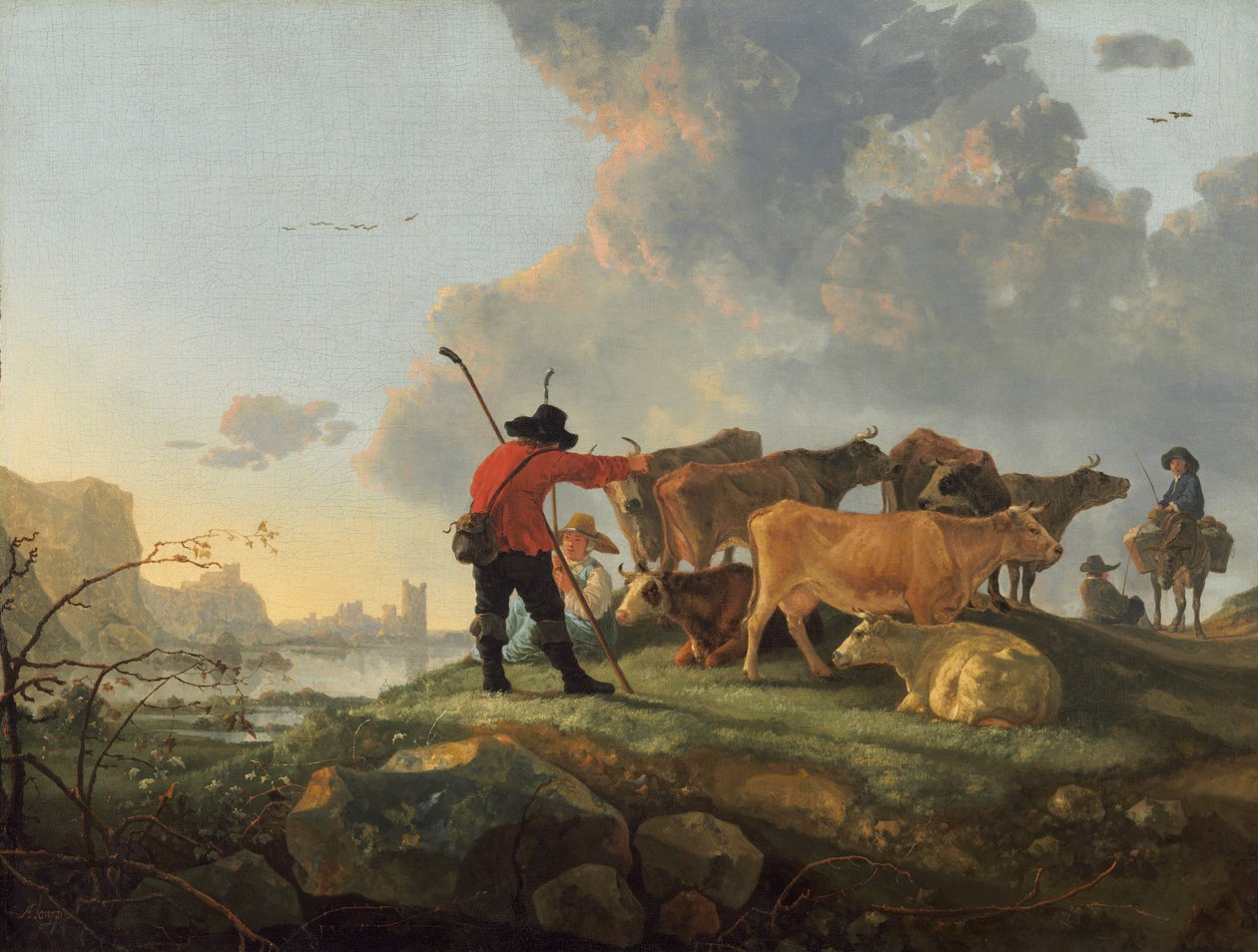 Paimenet hoitavat karjaa, 16551660. tekijältä Aelbert Cuyp