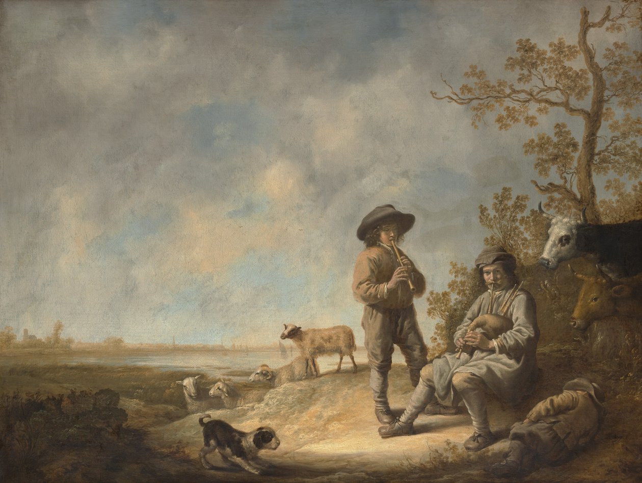 Piping Shepherds, n. 1643-44. tekijältä Aelbert Cuyp