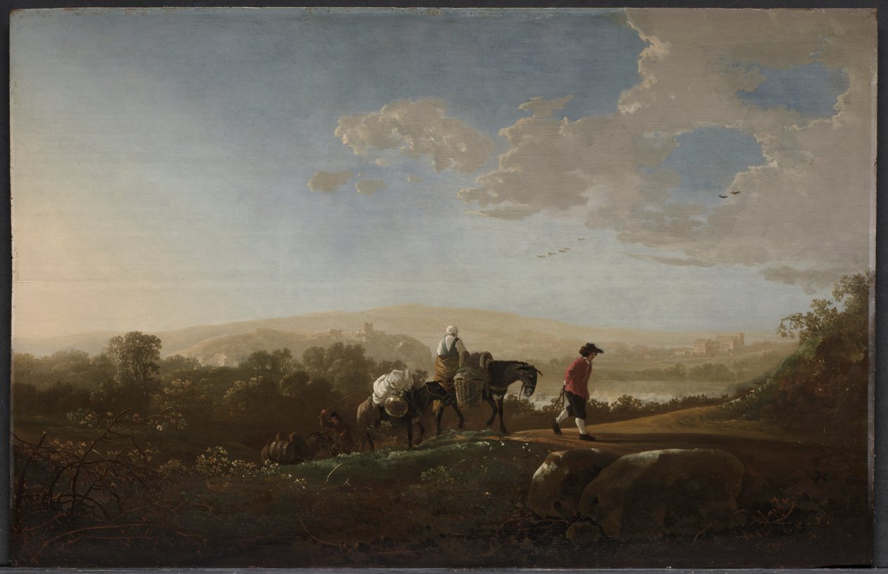 Matkailijat Hilly Countrysidessa tekijältä Aelbert Cuyp