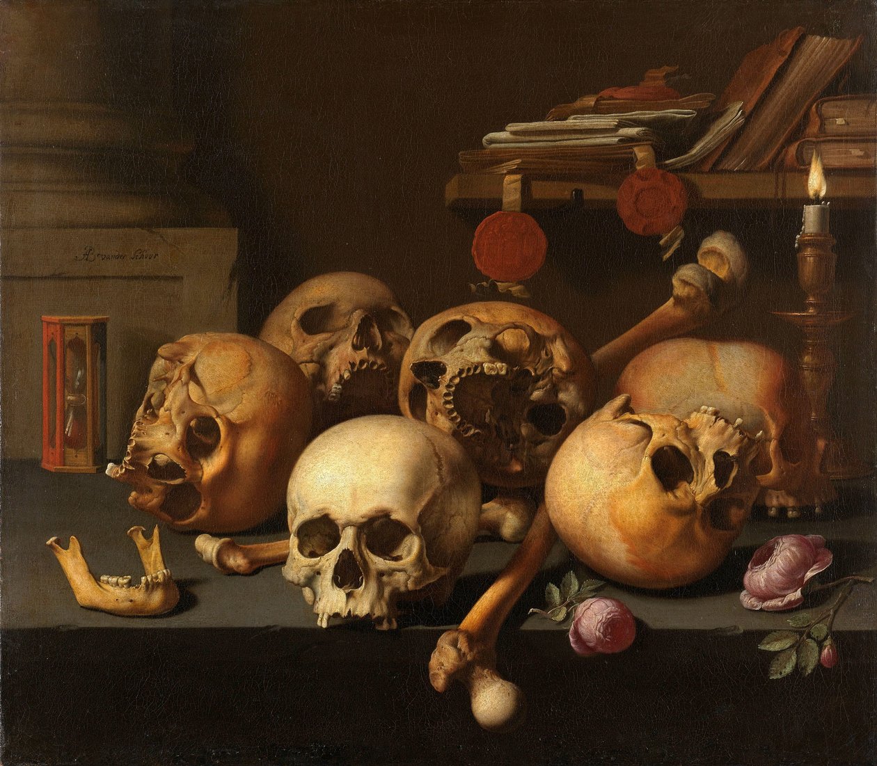 Vanitas asetelma tekijältä Aelbert Jansz. van der Schoor
