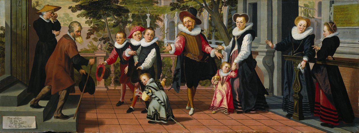 Rikkaat lapset, köyhät vanhemmat tekijältä Aert Pietersz.
