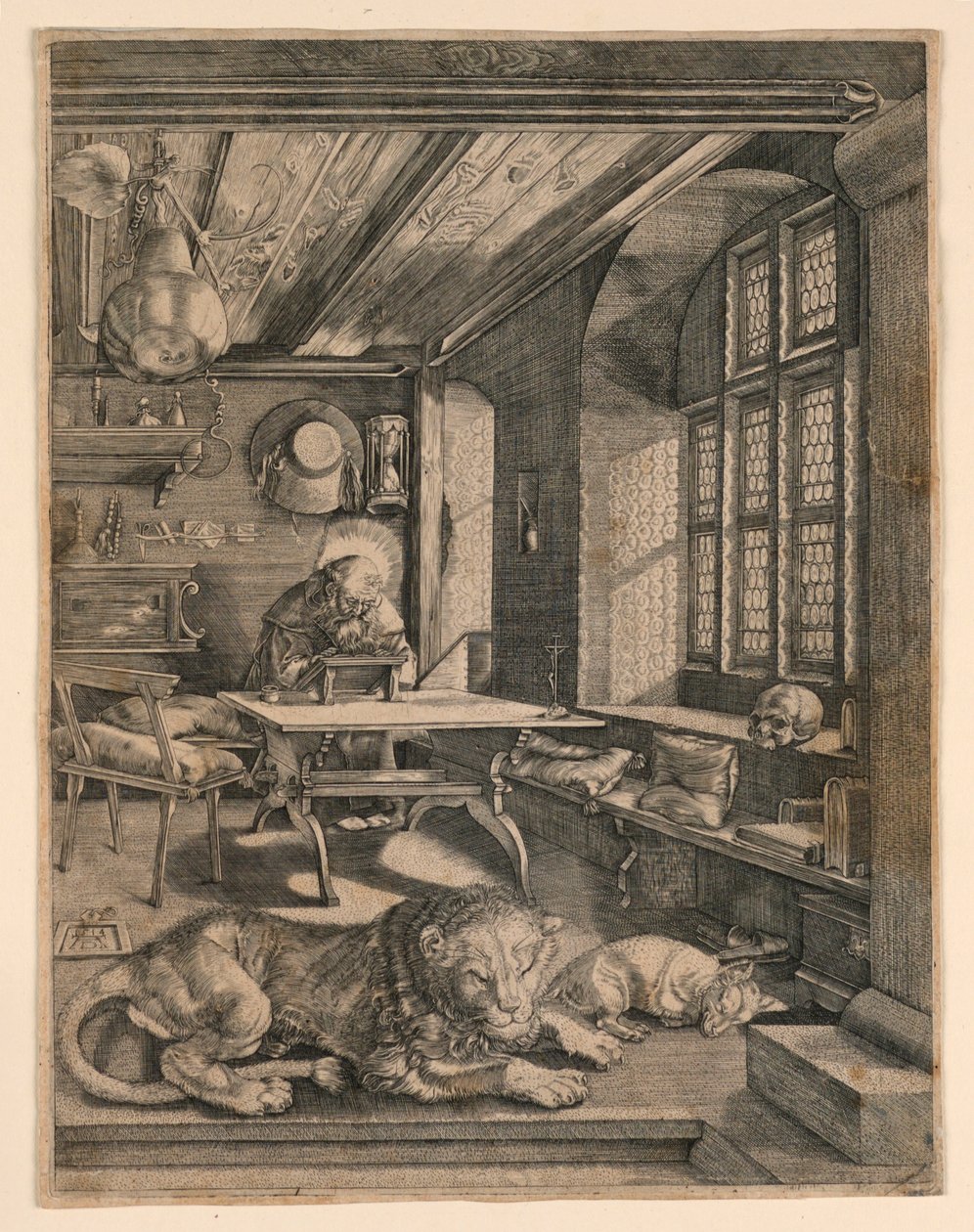 Pyhä Hieronymus tutkimuksessaan tekijältä After Albrecht Dürer