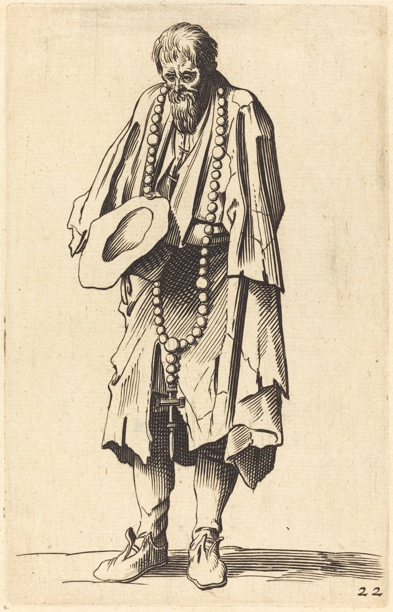 Kerjäläinen rukouksen kanssa tekijältä After Jacques Callot