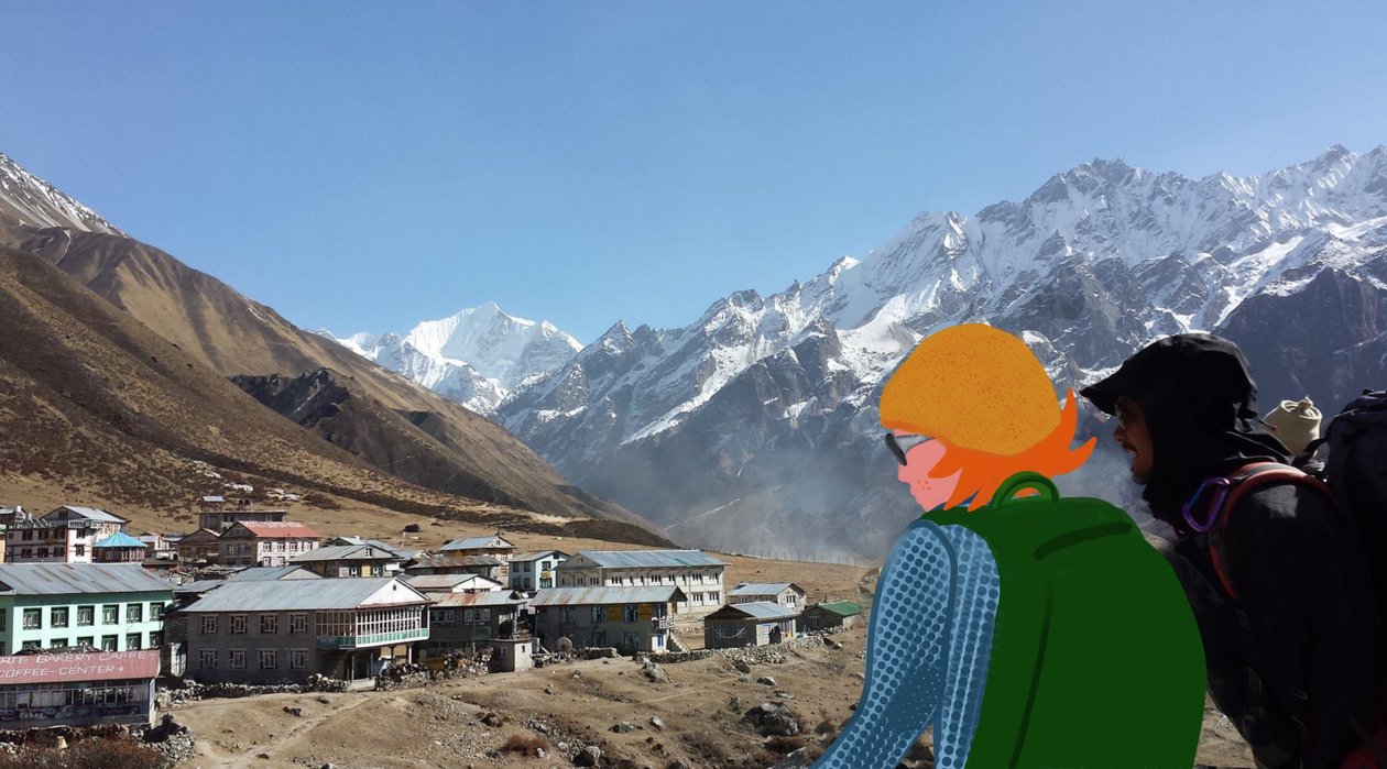 Langtang, 2023 (digitaalista taidetta valokuvassa) tekijältä Agnes Girardon