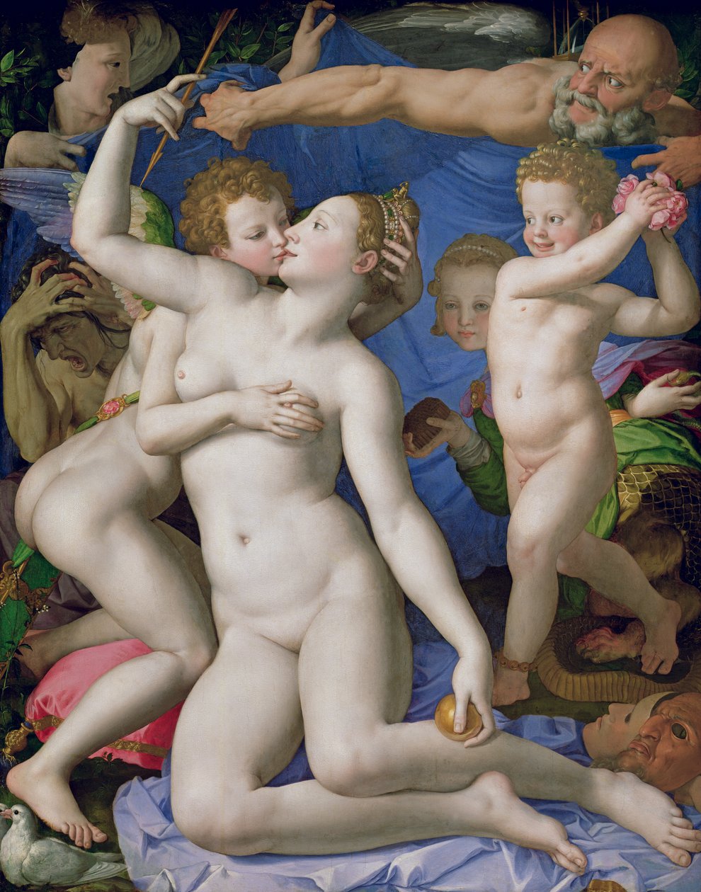 Allegoria Venuksen ja Amorin kanssa, n. 1540-50 tekijältä Agnolo Bronzino