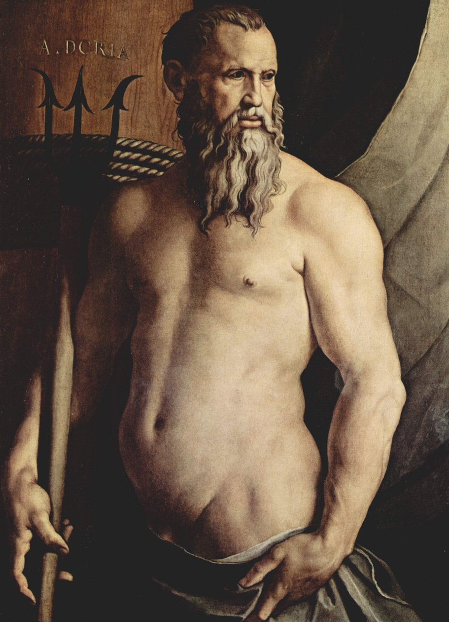 Porträt des Andrea Doria ja Neptun tekijältä Agnolo Bronzino