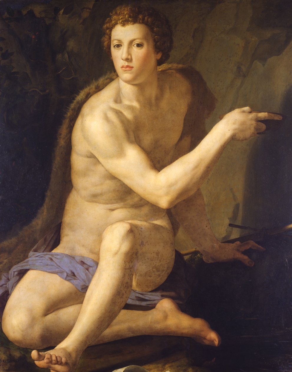 Pyhä Johannes Kastaja, n. 1555 (öljy puulle) tekijältä Agnolo Bronzino