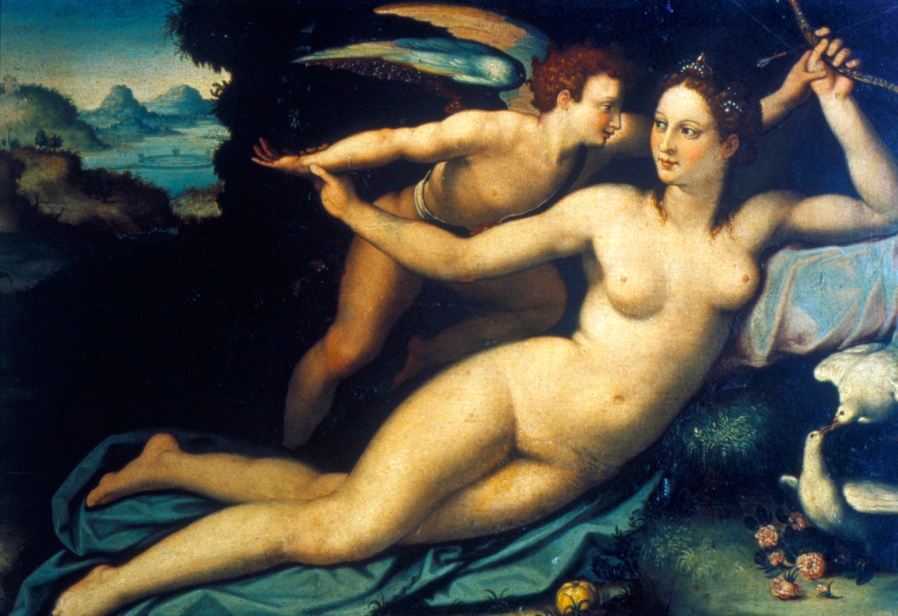 Venus ja Cupid, 1500-luvun puoliväli tekijältä Agnolo Bronzino