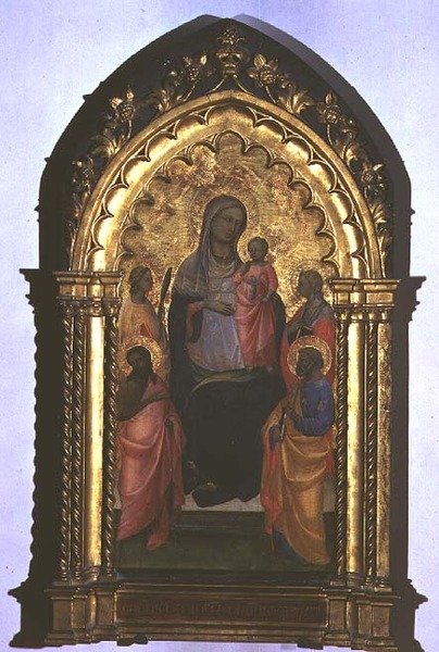 Madonna of Humility (tempera paneelissa) tekijältä Agnolo Gaddi