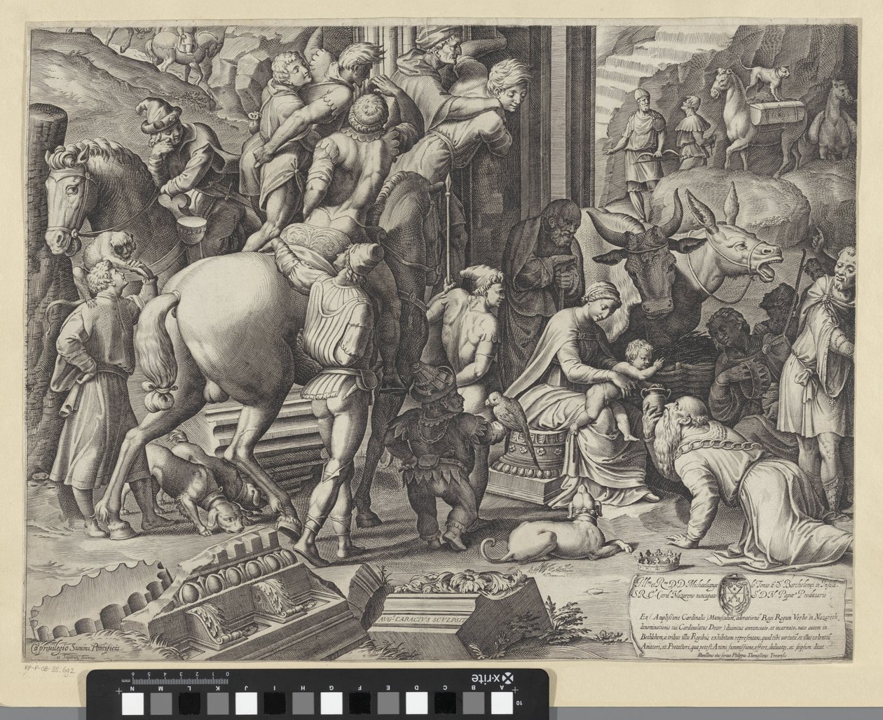 Magien palvonta (vasen alaosa) tekijältä Agostino Carracci