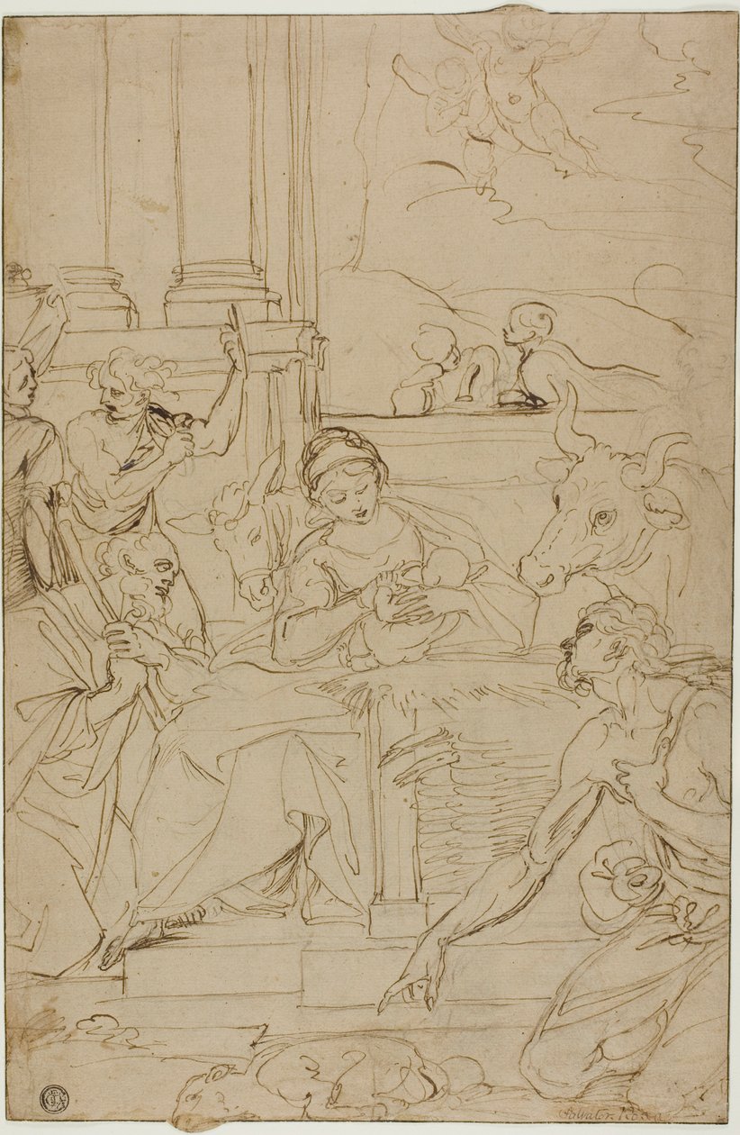 Paimenten palvonta tekijältä Agostino Carracci