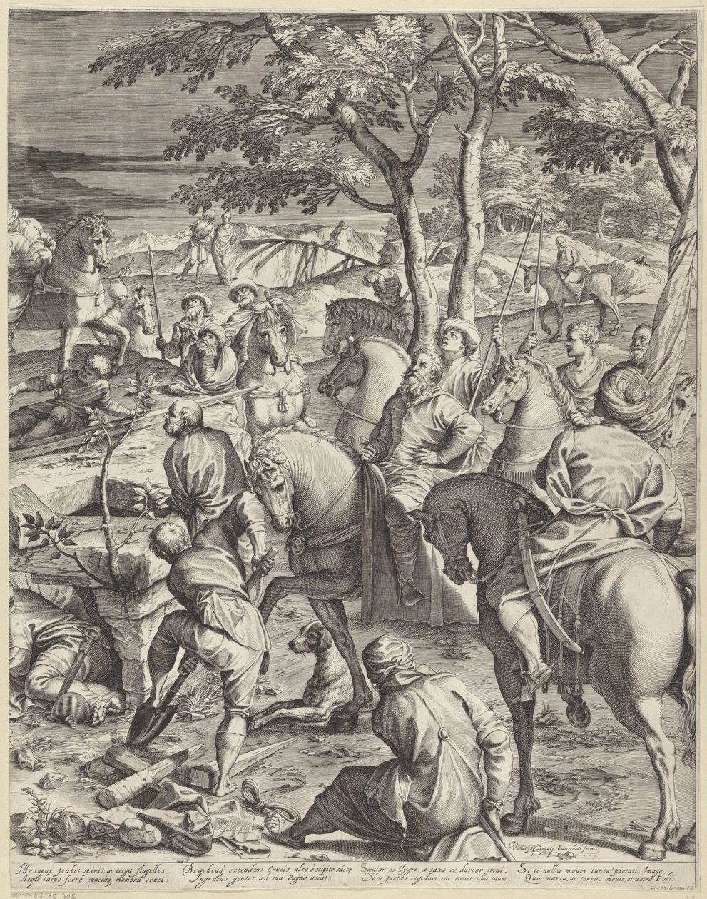 Kristuksen ristiinnaulitseminen (oikea osa) tekijältä Agostino Carracci