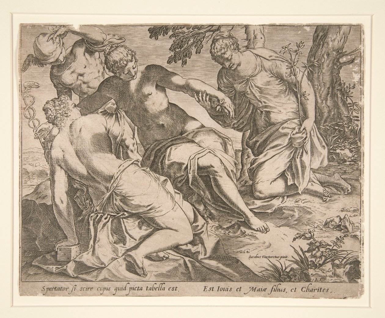 Merkurius ja kolme armoa tekijältä Agostino Carracci