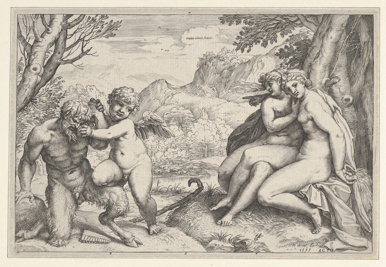 Rakkaus voittaa kaiken, 1599. tekijältä Agostino Carracci