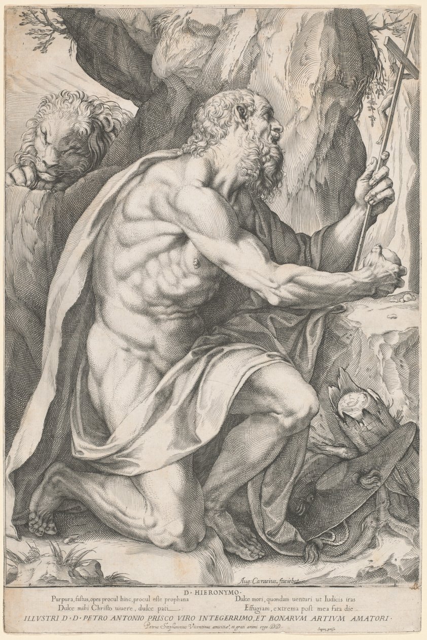 Pyhä Jerome tekijältä Agostino Carracci