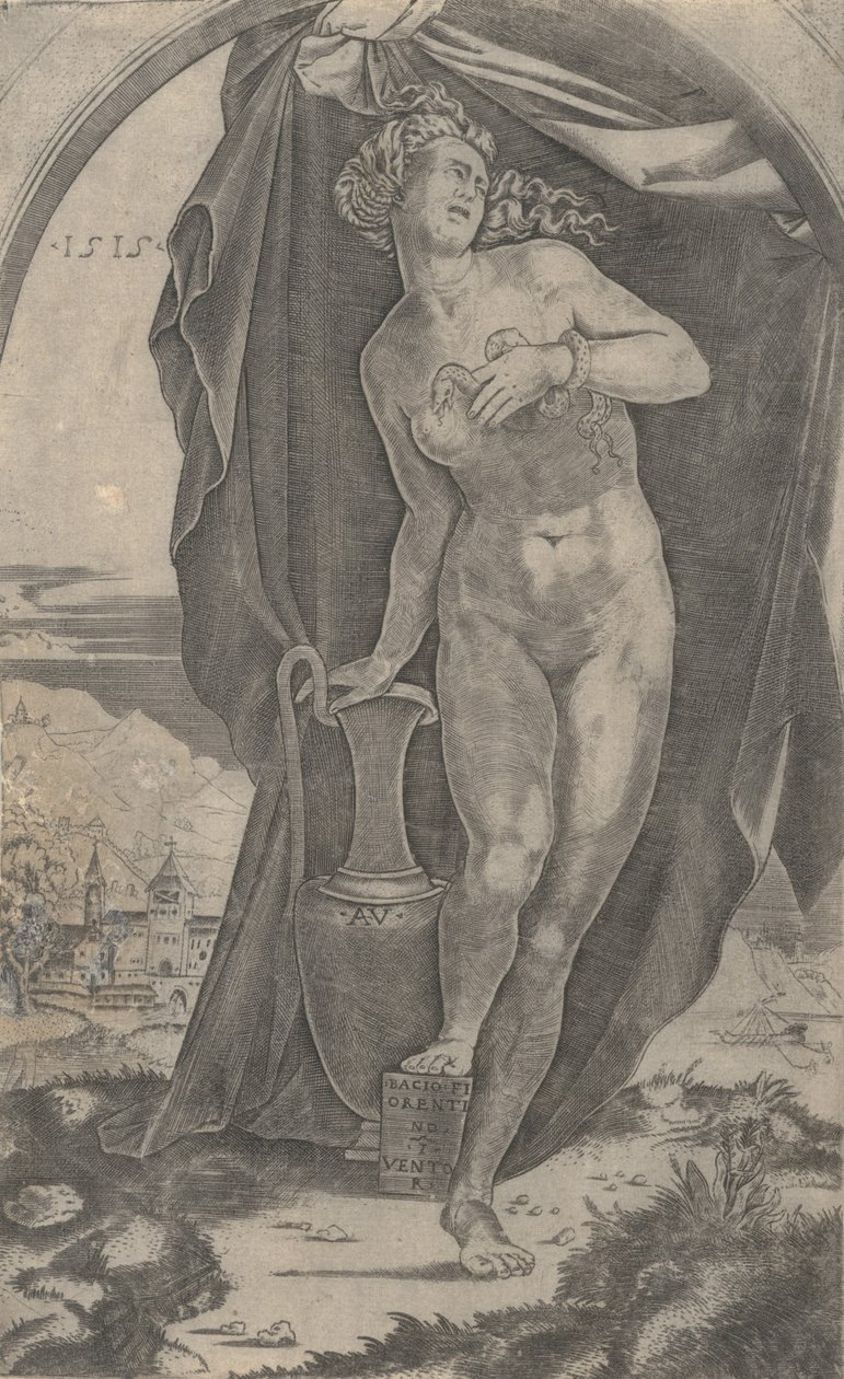 Cleòpatra, datada el 1515. tekijältä Agostino Veneziano