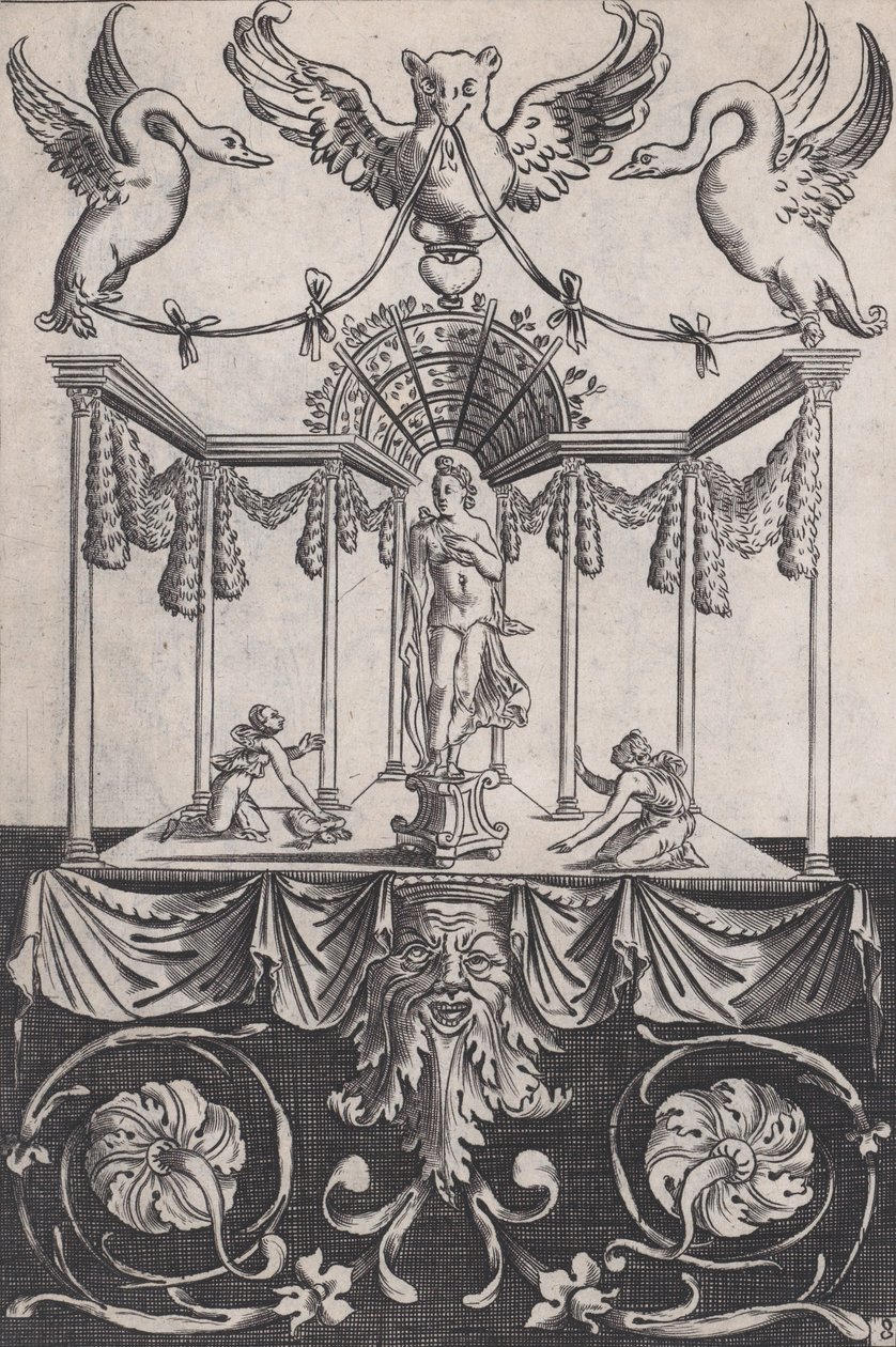 Koristepaneeli, n. 1514-36. tekijältä Agostino Veneziano