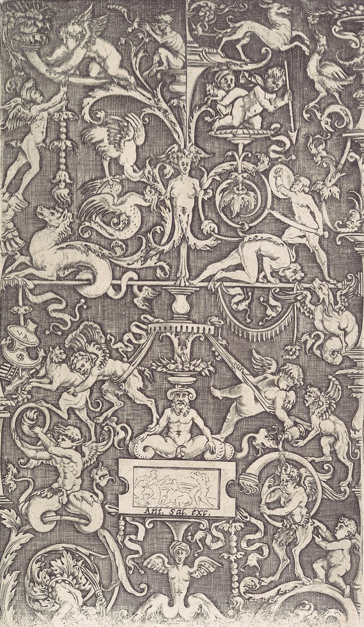 Koristepaneeli, n. 1514-36. tekijältä Agostino Veneziano