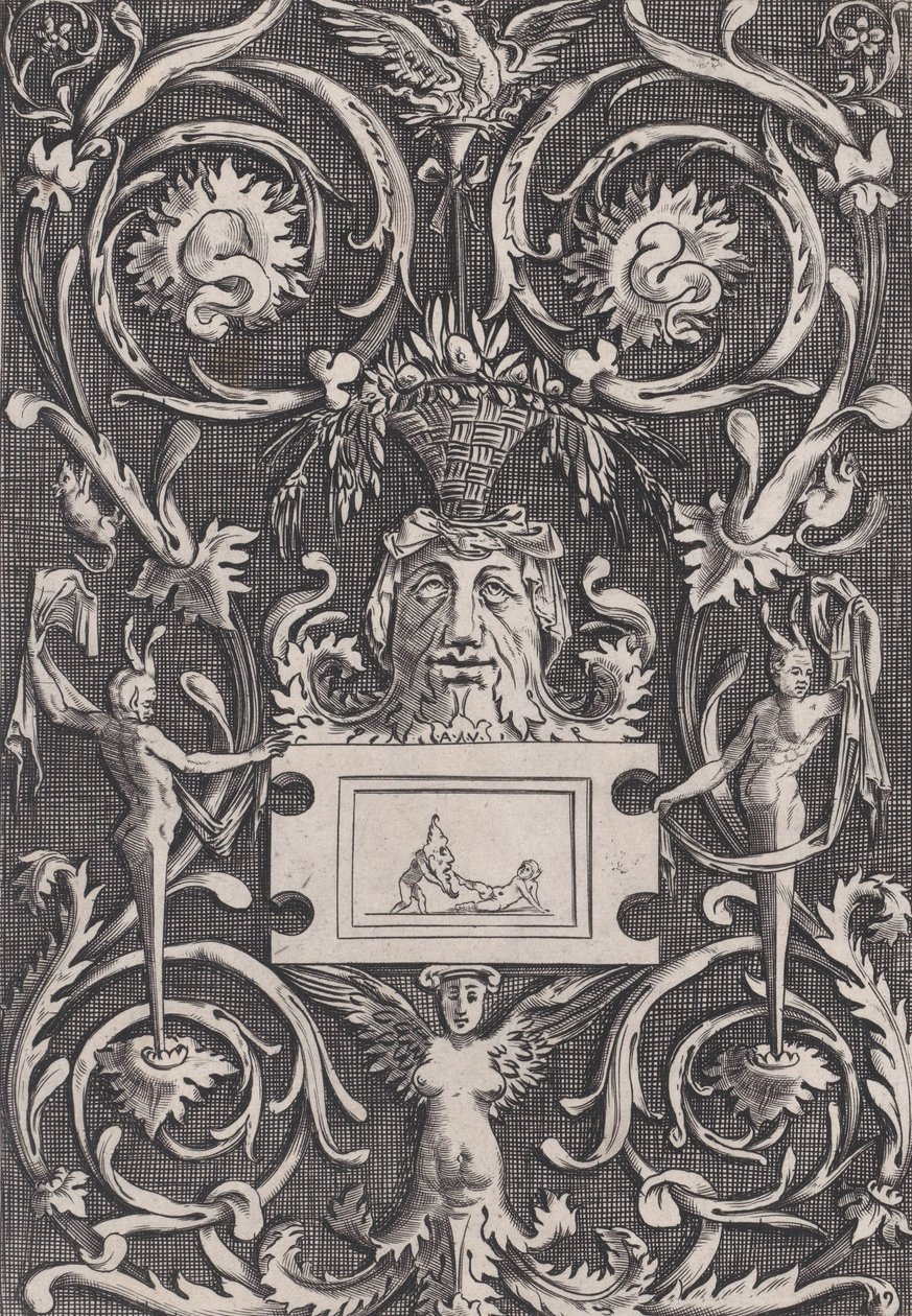 Koristepaneeli, n. 1514-36. tekijältä Agostino Veneziano