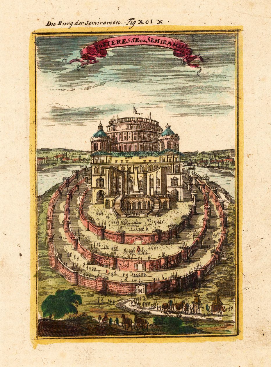 Semiramiksen linnoitus, 1719 tekijältä Alain Manesson Mallet