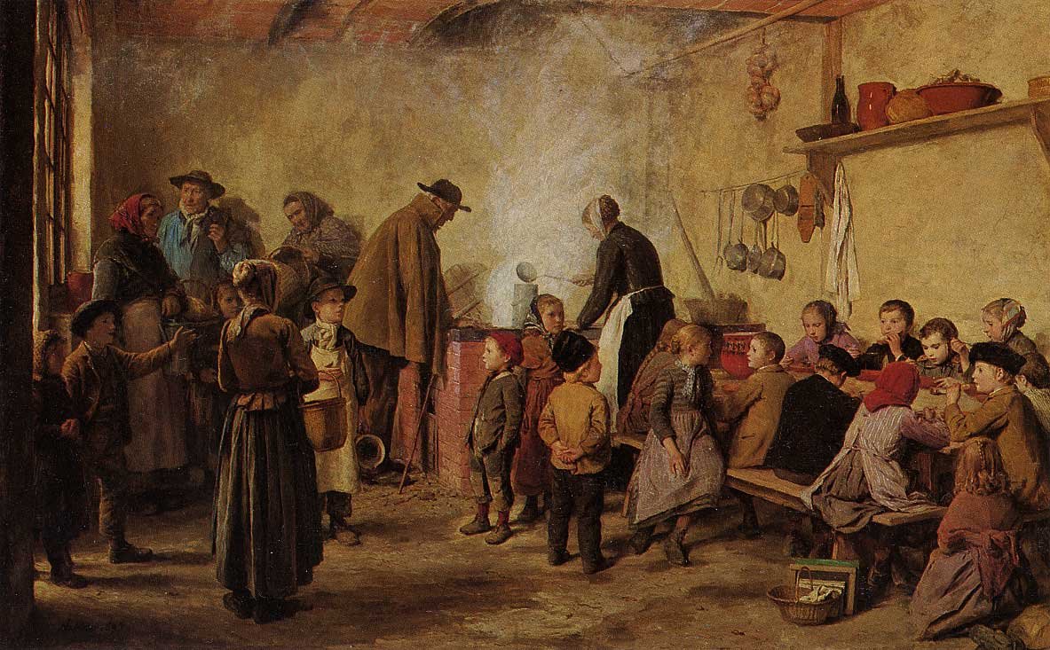 Die Armensuppe tekijältä Albert Anker