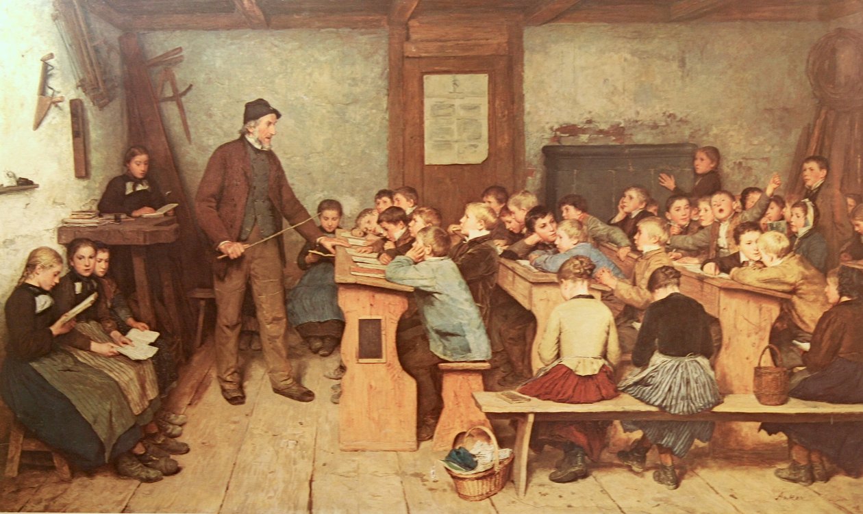 Die Dorfschule tekijältä Albert Anker