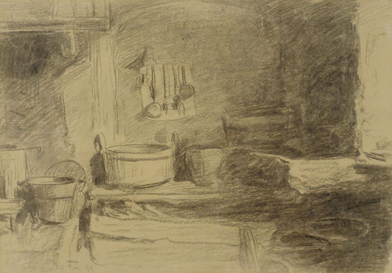 Kücheninterieur tekijältä Albert Anker