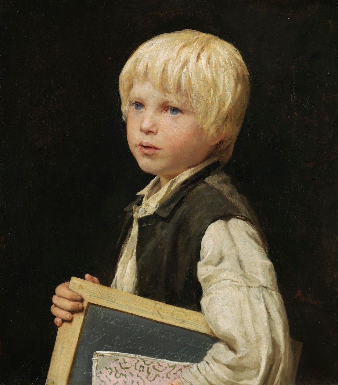 Schulknabe tekijältä Albert Anker