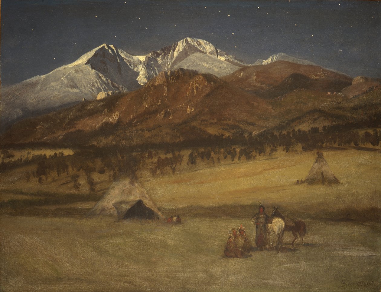Intian leiri - ilta tekijältä Albert Bierstadt