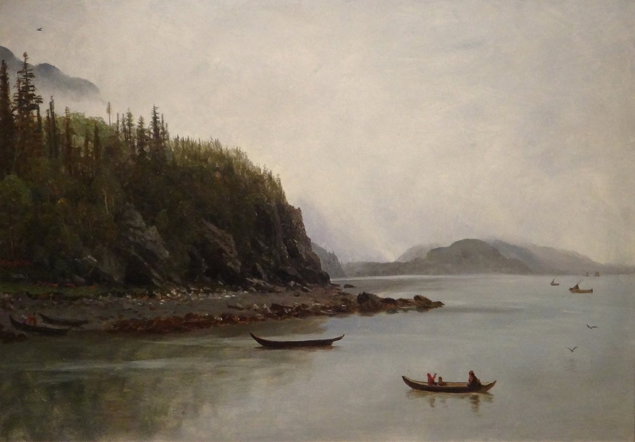 Intialaiset kalastavat tekijältä Albert Bierstadt