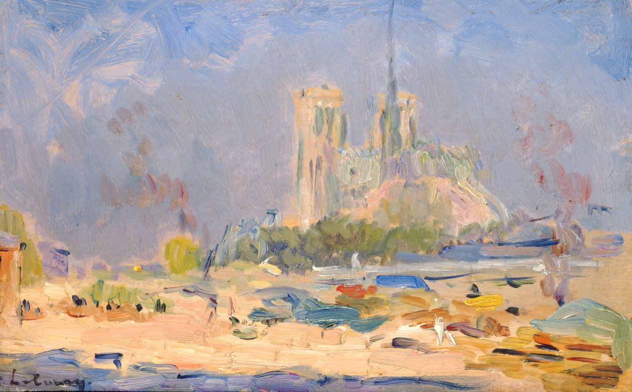 Quai de la Tournelle ja Notre-Dame de Paris, 1884 tekijältä Albert Charles Lebourg