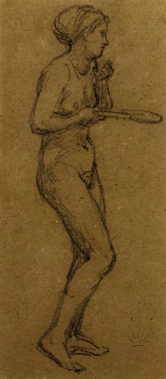 Study for Shuttlecock, n. 1870 (liitu paperille) tekijältä Albert Joseph Moore