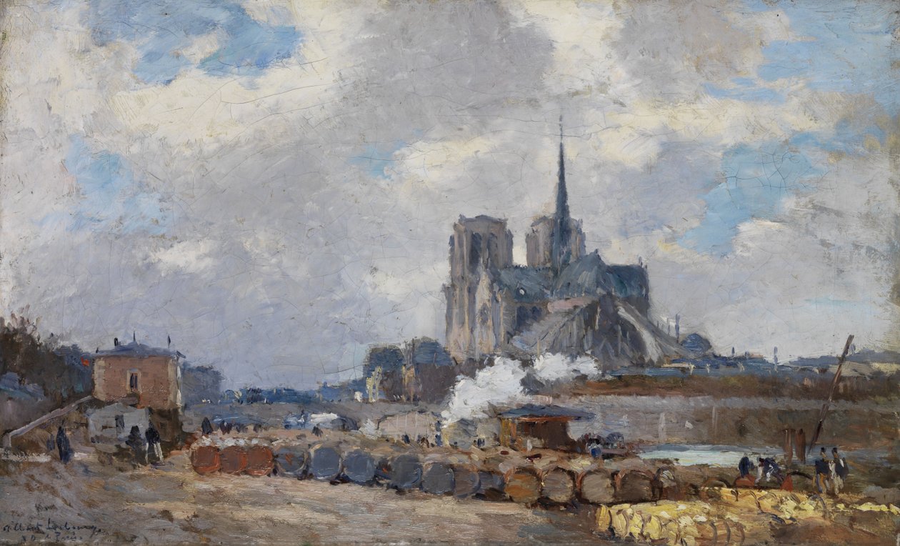 Notre Dame de Paris, vue du Quai de la Tournelle tekijältä Albert Charles Lebourg