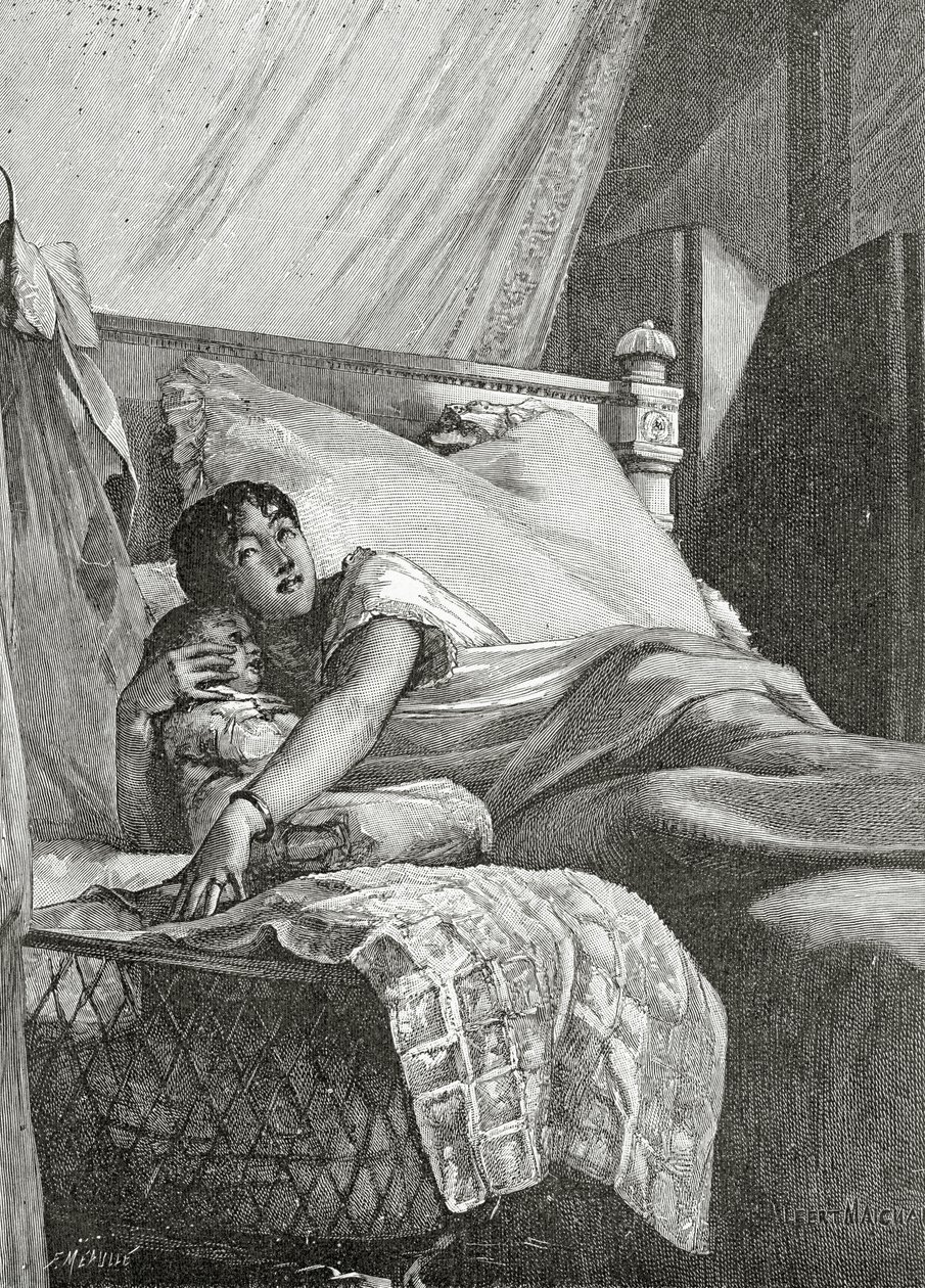 Le Revenant, 1800-luku (bw-kaiverrus) tekijältä Albert Pierre Rene Maignan