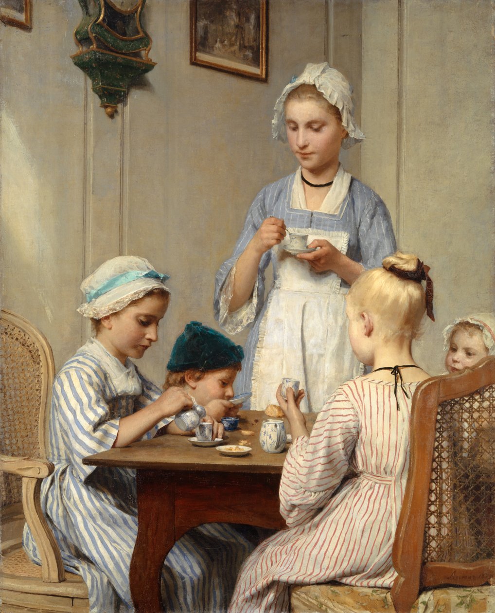 Lapset aamiaisella, 1879 tekijältä Albert Anker