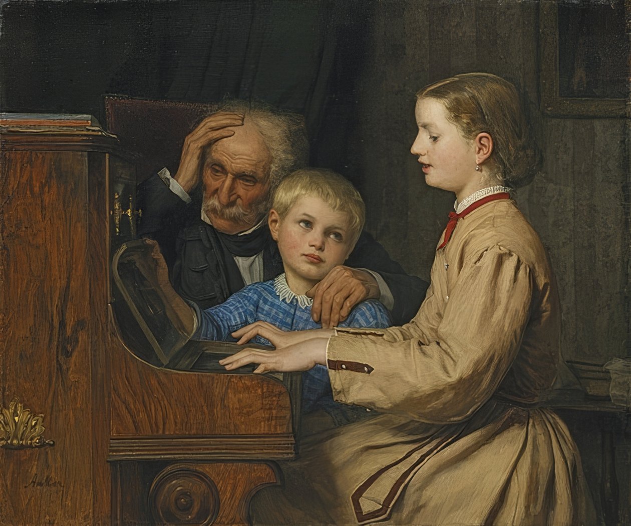 Kodin laulu. 1874 tekijältä Albert Anker