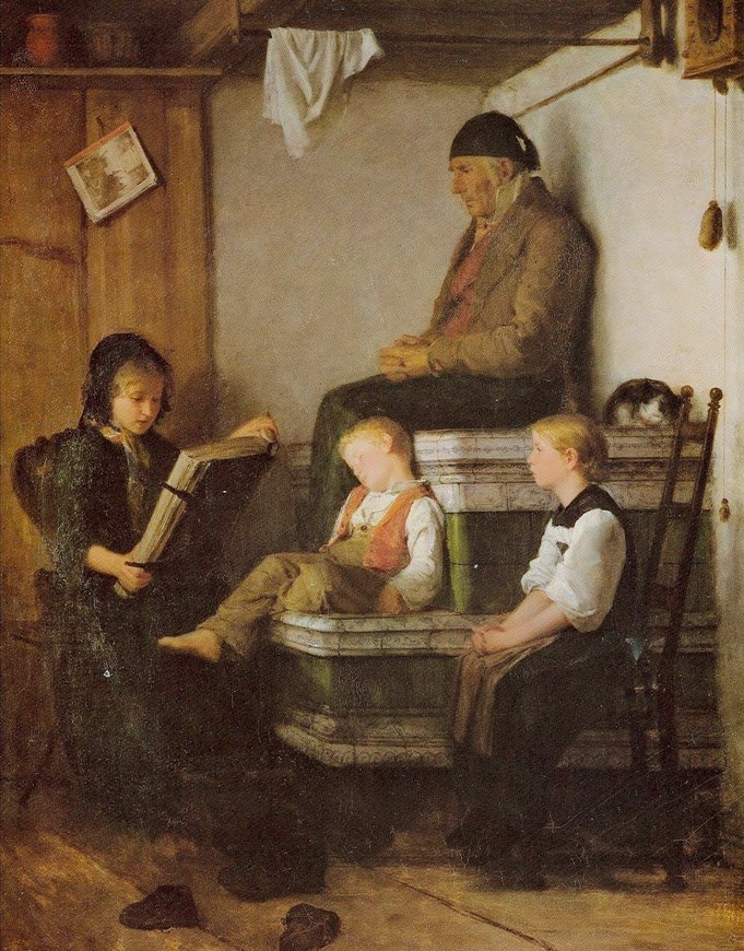 Sunnuntaina iltapäivällä tekijältä Albert Anker