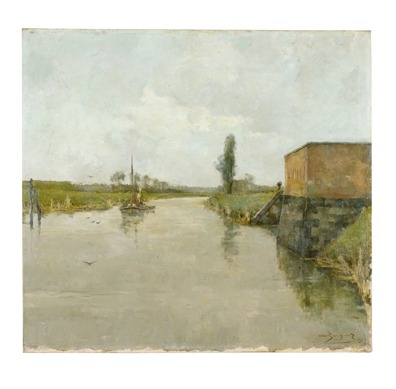 Scheldt-joki Dendemondessa tekijältä Albert Baertsoen