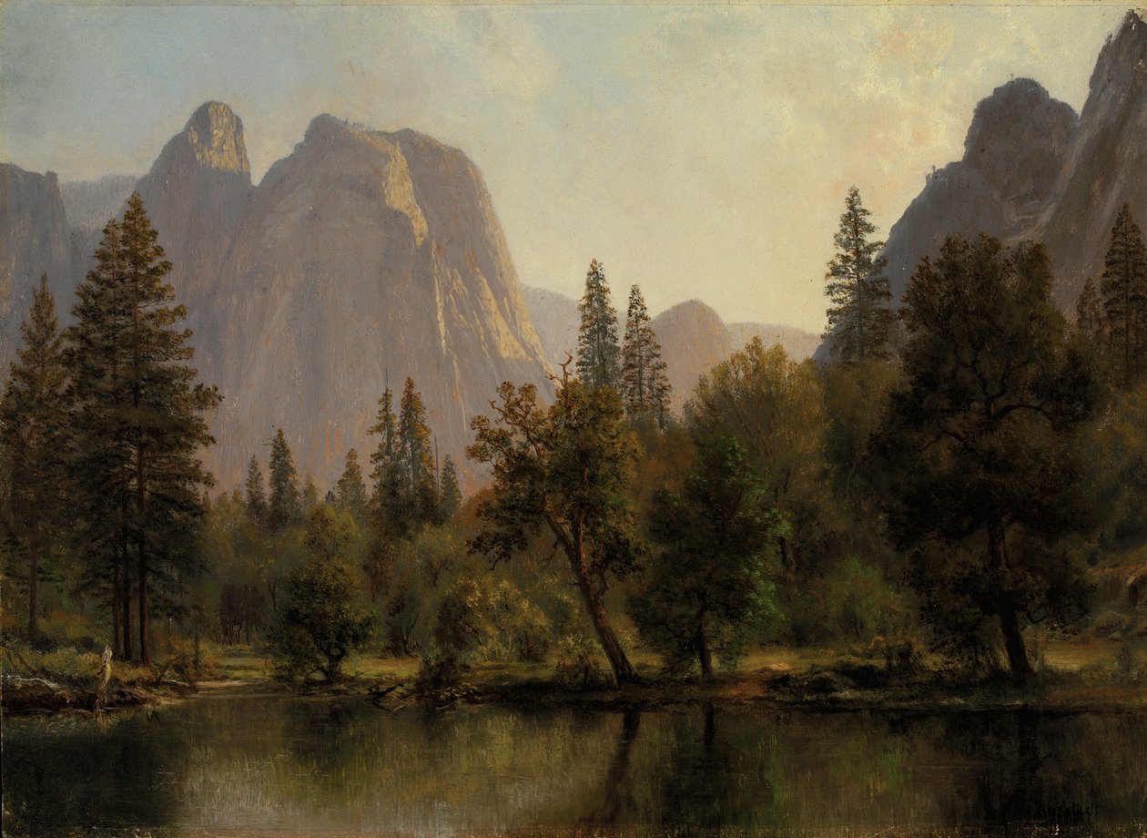 Cathedral Rocks, Yosemiten laakso, n. 1872. tekijältä Albert Bierstadt