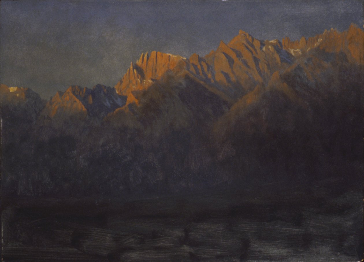 Auringonnousu Sierrassa, n. 1872. tekijältä Albert Bierstadt