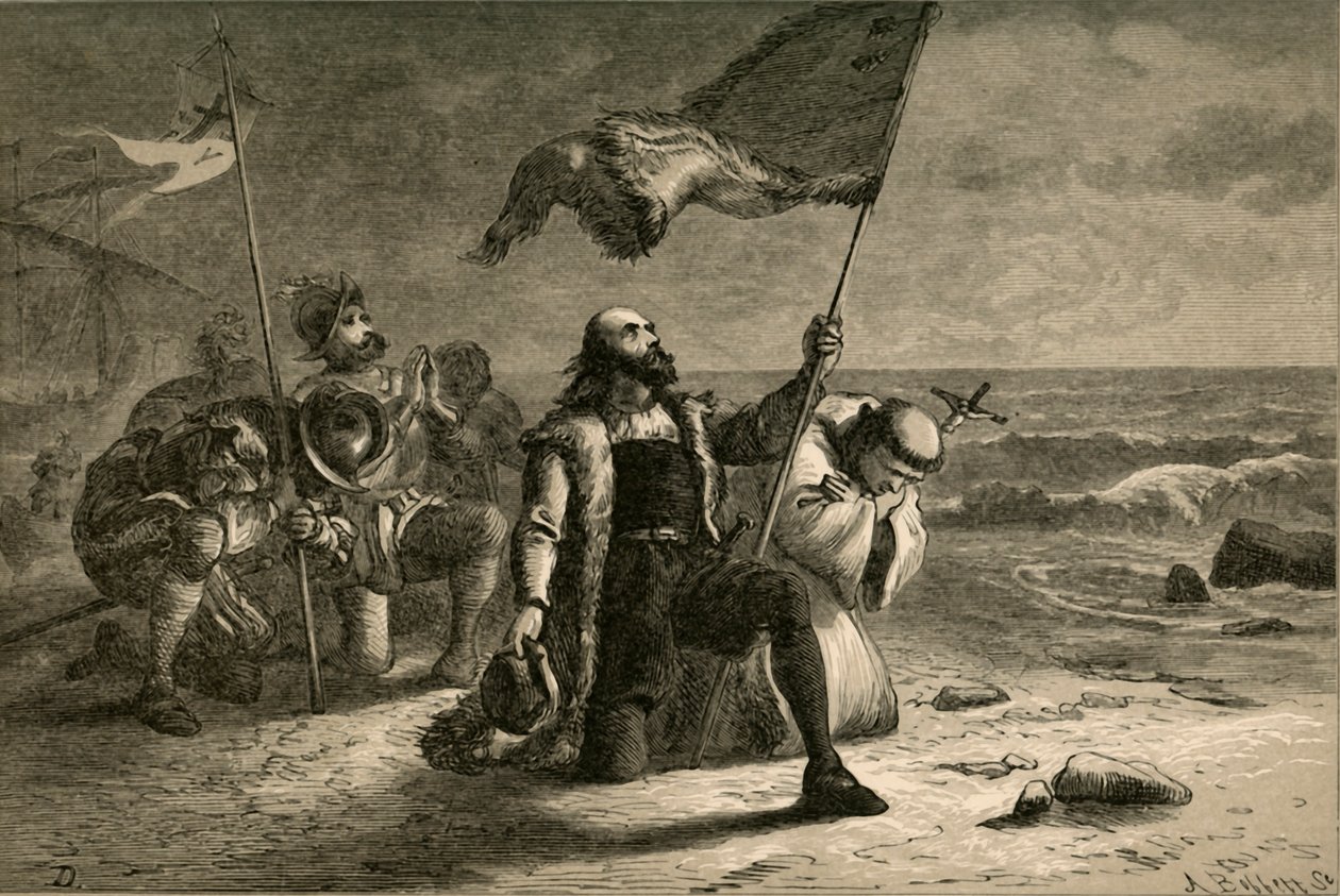 Kolumbuksen laskeutuminen, 1877. tekijältä Albert Bobbett