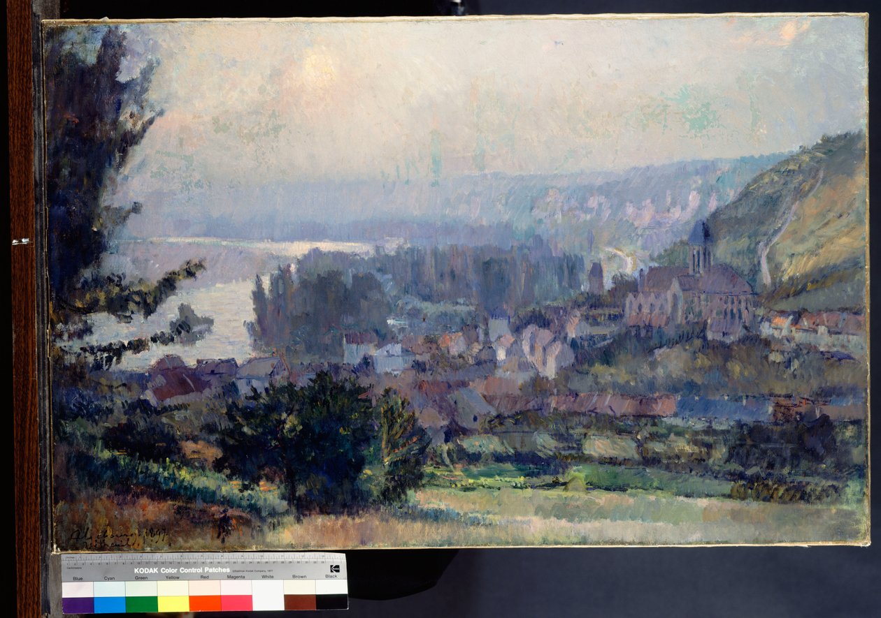 Näkymä Vetheuilista, auringonlasku, 1897 tekijältä Albert Charles Lebourg